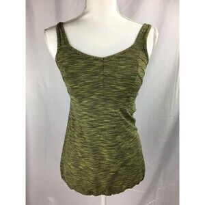 Lucy Tech Women Size XS Green Tank Athletic Top Adjustable Tie Waist